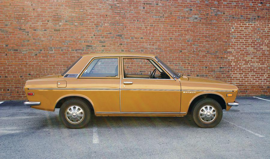 Yellow Nissan car