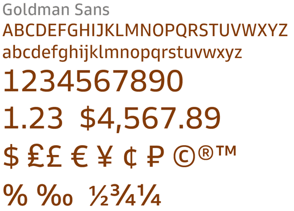 Goldman Sans text