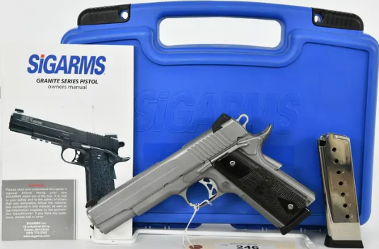 firearms outside of a blue box