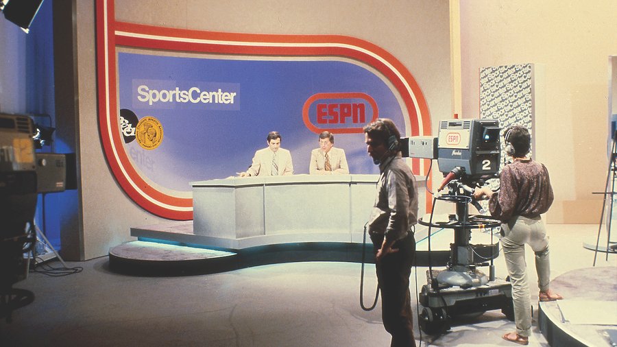 Tv sports channel being filmed