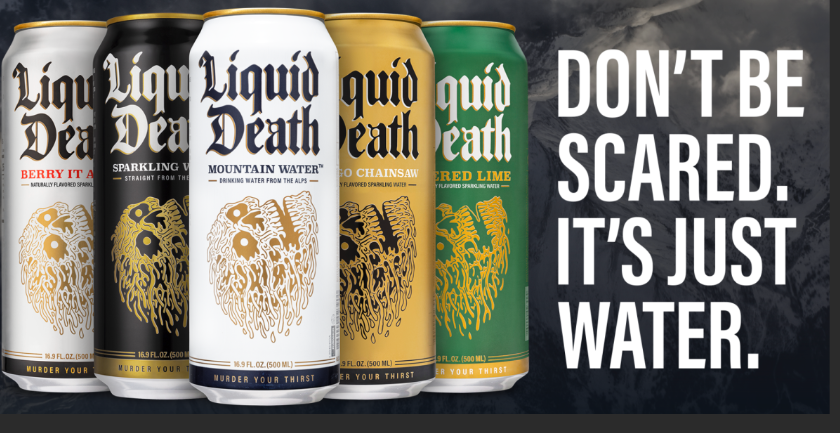 Can of Liquid Death Water cans