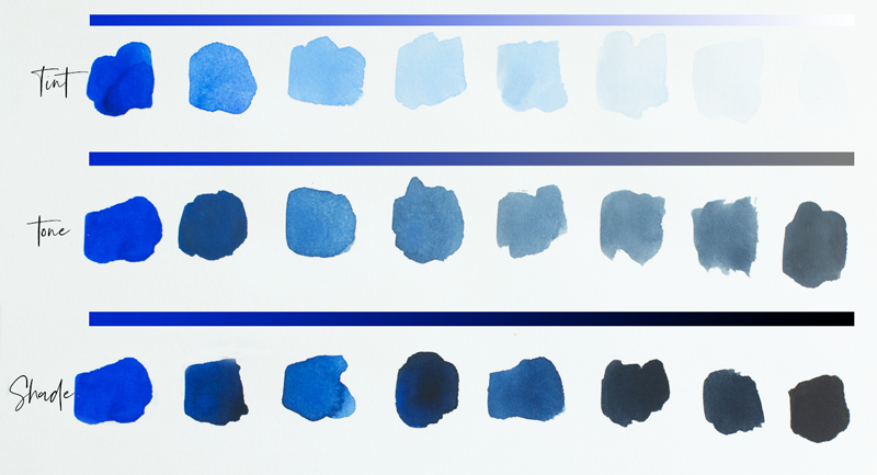 Image with a variety of blue colors 
