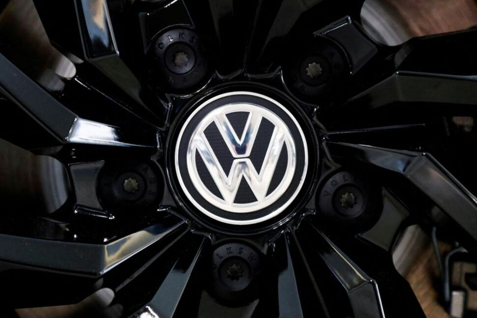 Volkswagen logo image in car