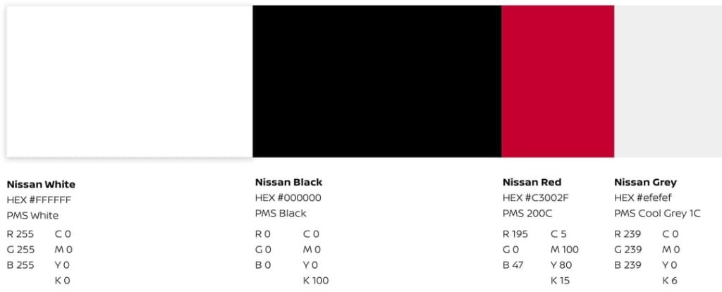 Nissan Logo hex colors