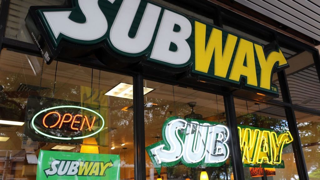 Subway Sign with colored lights