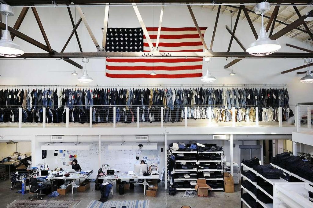 american flag in clothing store 