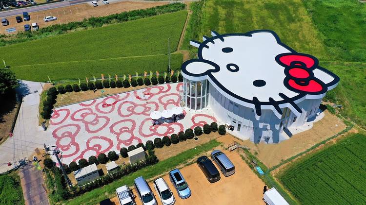 ariel view of Hello Kitty headquarters 