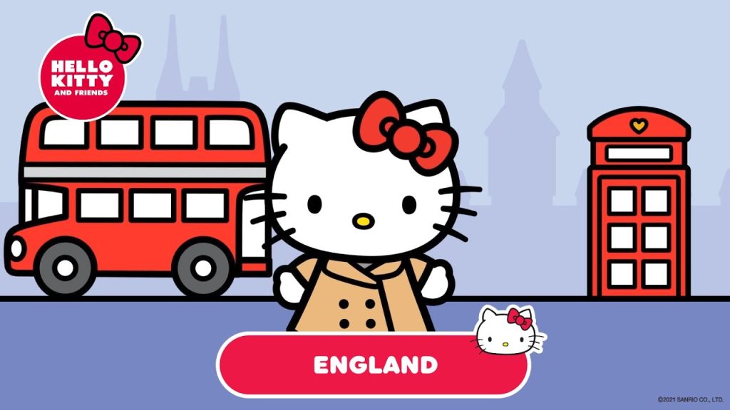 Hello Kitty with work England in from in red
